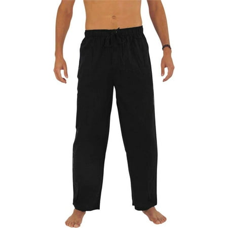 Flannel Mens Pajamas - Norty Mens Cotton Yarn Flannel Pajama Lounge Sleep Pant - 16 Prints Available, 39974 Black / Medium