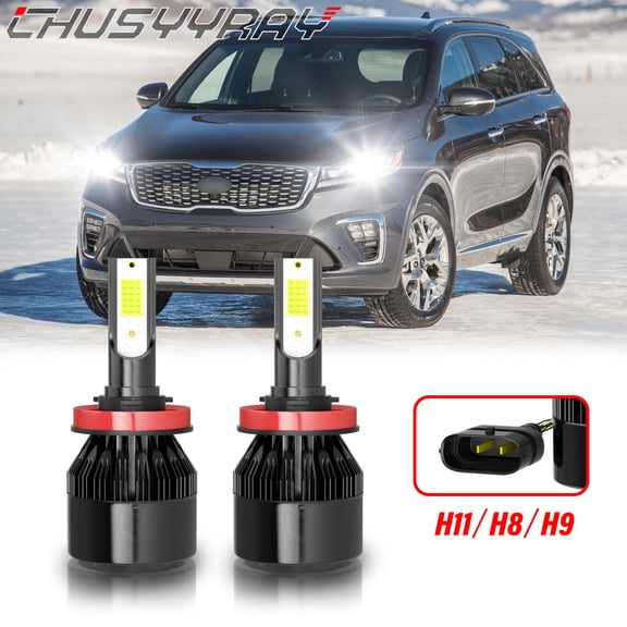 For Kia Sorento 2011-2018 H11/H8/H9 LED Headlight Low Beam Bulbs Combo Kit 6000K White Super Bright 2Pcs
