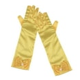 thumbnail image 2 of 1 par de guantes largos de satén con lazo para niña de las flores, para boda, fiesta de noche (amarillo), 2 of 8