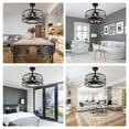 thumbnail image 4 of G · PEH Caged Ceiling Fan with Light and Remote Control,Reversible Motor Timing 18'' Crystal Ceiling Fan with 144 Crystal Beads,6 Speeds Adjustable Flush Mount Ceiling Fan Light, 4 of 9