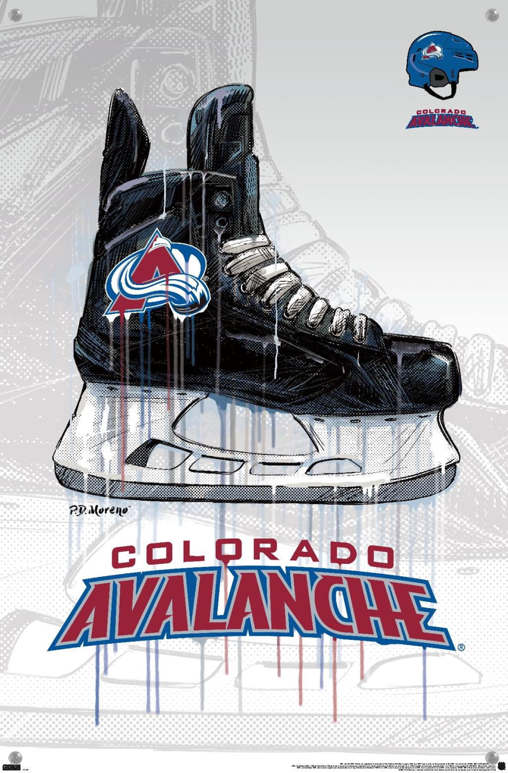 NHL Colorado Avalanche - Drip Skate 21 Wall Poster with Pushpins, 14.725" x 22.375"
