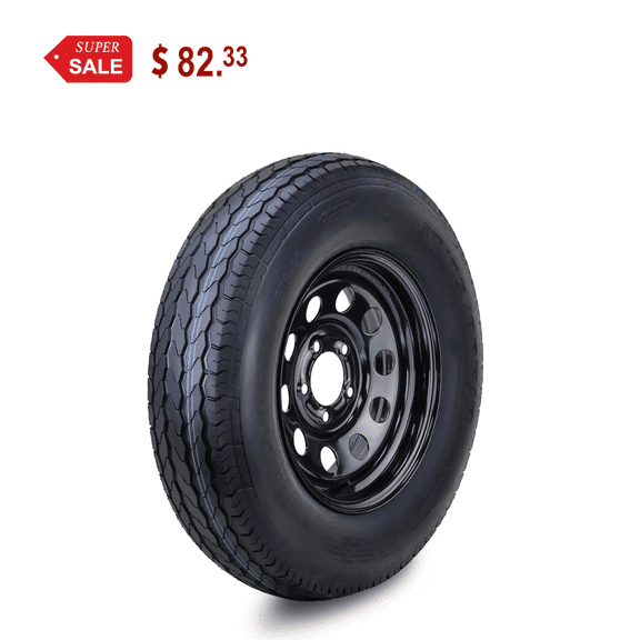 Free Country Trailer Tire Wheel Assembly ST175/80D13 6-Ply C 91L 5 Lug on 4.5" PCD Black Mod Rim