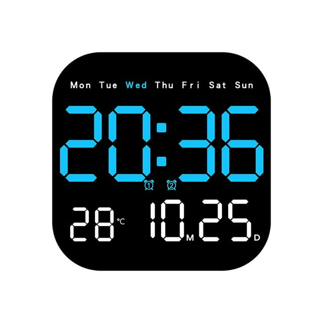 Multifunctional LED Electronic Wall Clock Silent Design Temperature Humidity Display Decor Party Favors For Living Room Bedroom Home Office Desktop Wall Mount Time Display Decoration