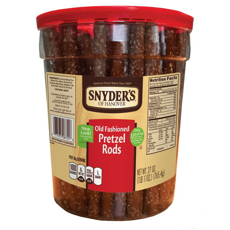 Snyder's of Hanover Old Fashioned Pretzel Rods Canister, 27 (Best Way To Make Chocolate Covered Pretzel Rods)