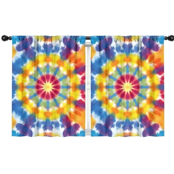 Blackout Kids Curtains,Colorful Rainbow Tie Dye Spiral Pattern Childrens Insulated Curtains Set Of 2,Bedroom Essentials,Toddler Room Decor 42"x54"