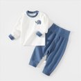 thumbnail image 2 of masbird Boys Girls Cotton Pajamas 2Pieces Set Long Sleeve Toddler Kids Clothes Fall Winter Sleepwears for 6-12 Months 12-24 Months 2 3 4 5 6 7 8 9 T Children(Blue,5-6 Y), 2 of 6