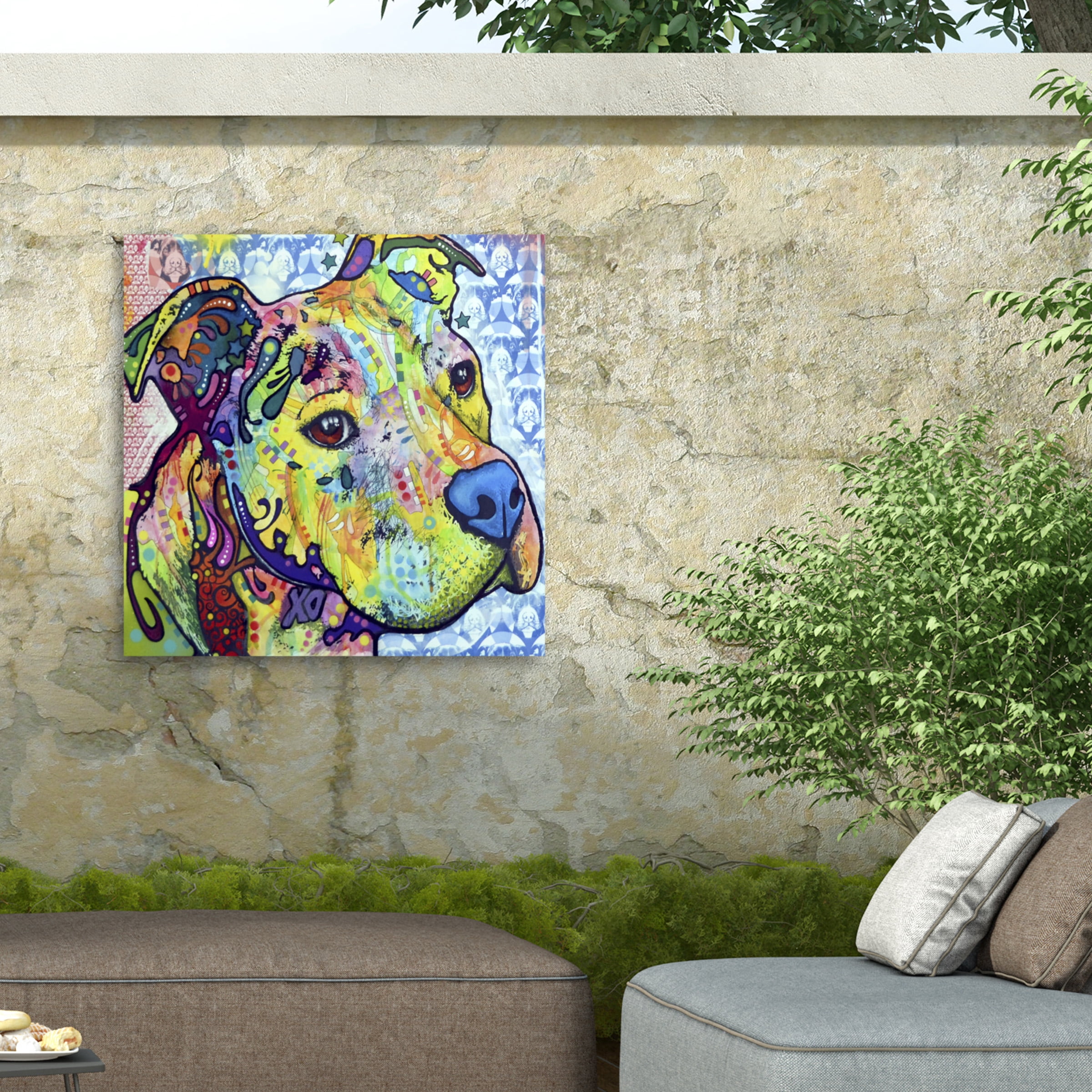 Dean Russo 'Thoughtful Pitbull III' Outdoor All-Weather Wall Decor