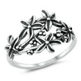 thumbnail image 1 of Plumerias Flowers Bali Ring .925 Solid Sterling Silver Band Jewelry Female Male Unisex Size 7, 1 of 4