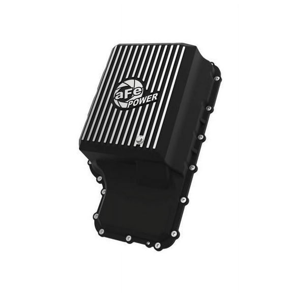 aFe 20-21 Ford Truck w/ 10R140 Transmission Pan Black POWER Street Series w/ Machined Fins - 46-71220B Fits select: 2020-2021 FORD F250, 2020-2022 FORD F350