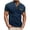 Blue, variant on Mens T-Shirts Summer Button down Turn down Collar Tops with Pocket,Sizes S-3XL