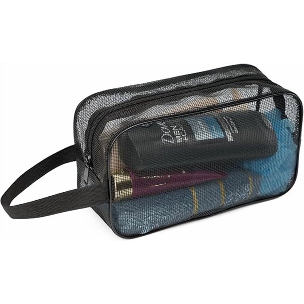 Bolsa de malla para ducha, ideal para baño, gimnasio, camping, bolsa de aseo portátil de malla para viajes, para mujeres y hombres.