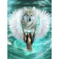 thumbnail image 2 of Cuadros Decorativos Kit de punto de cruz de lobo y ángel DIY de 11 quilates, conjunto decorativo de bordado completo estampado DQrwqpou Nuevos Originales, 2 of 9