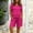 Hot Pink, variant on Womens Linen Two Piece Sets Ruffle Short Sleeve Blouse and Drawstring Pocket Shorts Casual Summer Outfits for Women Hot Pink XL(XL)
