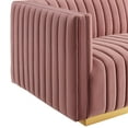 thumbnail image 6 of Modway Conjure Channel Tufted Performance Velvet 4-Piece Sectional in Gold Dusty Rose, 6 of 10