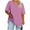 Purple, variant on Shirts for Women Short Sleeved V-neck Plus Solid Color Summer Base T-shirt Orange XL