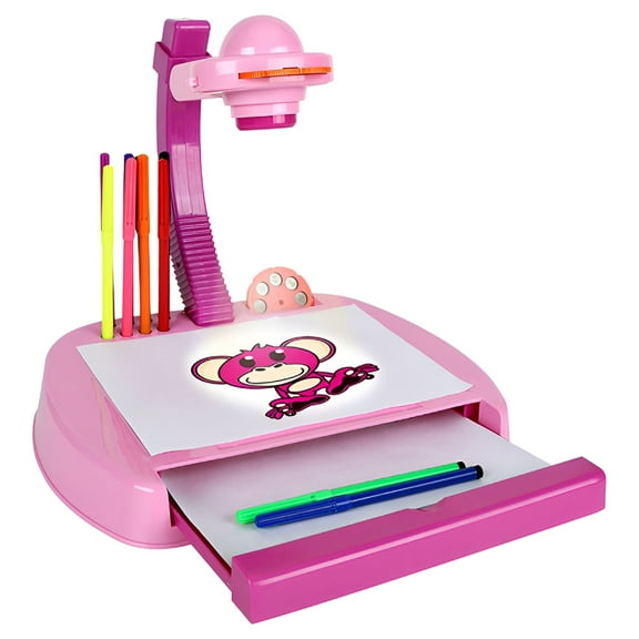 BESTSKY Drawing Projector Table for Kids,Trace and Paint Drawing Board with Light & Music,Smart Projector Sketcher Desk,Preschool Learning Kids Toys for Ages 5-7,4 Year Old Girl Birthday Gifts