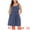Blue, variant on DARING DIVA Plus Size Button Down Elastic Waist Swing Tank Dress 1X Blue