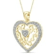 thumbnail image 3 of JewelersClub White Diamond Accent 14K Gold over Silver Heart Pendant, 18", 3 of 4
