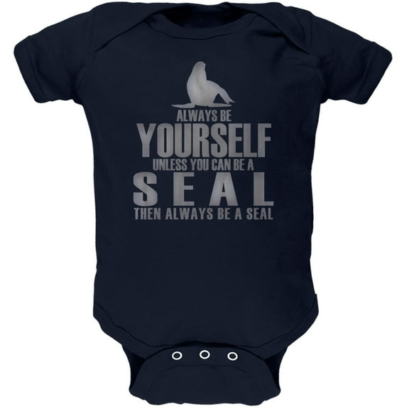 Always Be Yourself Seal Navy Soft Baby One Piece - 18 month