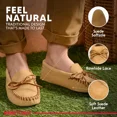 thumbnail image 5 of Minnetonka Men's Leather Laced Softsole Moccasin,Tan,7.5 M US, 5 of 6
