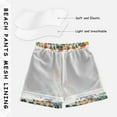 thumbnail image 3 of FORMRS Boys Swim Trunks Quick Dry Mesh Liner Boardshorts Sizes XS-XL, Orange Japanese Flowers Pattern, 3 of 7