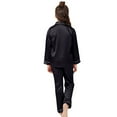 thumbnail image 7 of Generic Clearance Girls Christmas Kid Boys Silk Satin Pajamas Set Button Down PJs Sets Two Piece Lounge Sets Fall Winter Long Sleeve White Sleepwear(6-7 Years,Black), 7 of 7