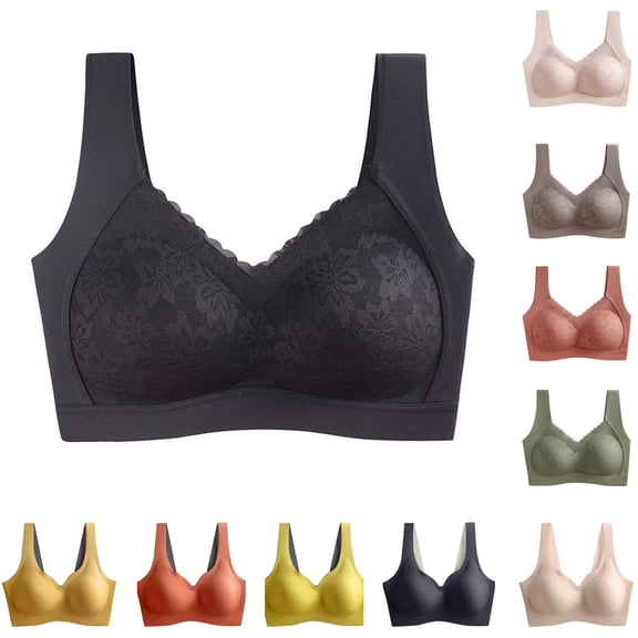 HNMKIU Sports Bras for Women Pure Color Wireless Racerback No Underwire Tank Style Seamless Workout Bra