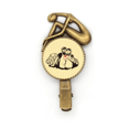 thumbnail image 1 of Broche Éducative Promotionnelle en Textile Rouge Vintage en Métal, 1 of 3