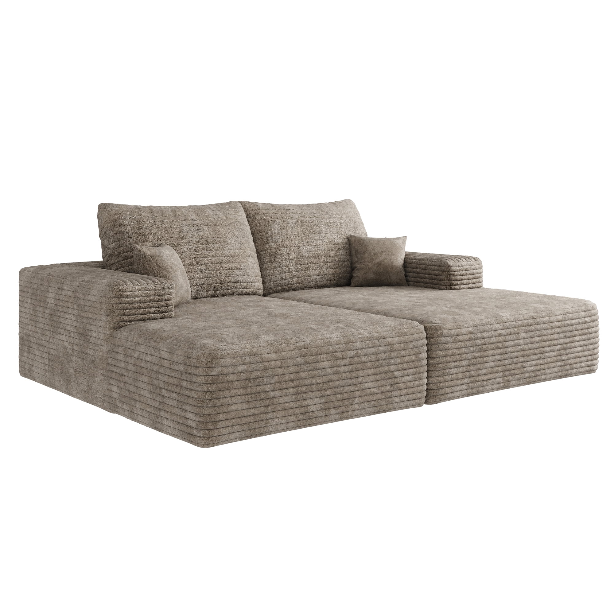 MAYEERTY 74.8" Camel Modern Modular Cloud Sectional No Assembly Medium-Size Warm Room