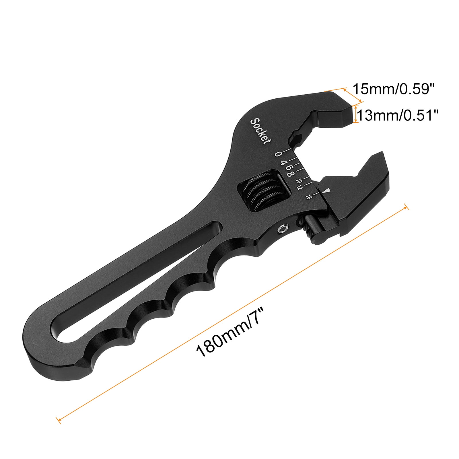 1pcs 7" Adjustable Wrench Aluminum Alloy Plumbers Wrench for an Fittings, Black
