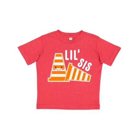 

Inktastic Lil Sis with Construction Cones Gift Toddler Toddler Girl T-Shirt