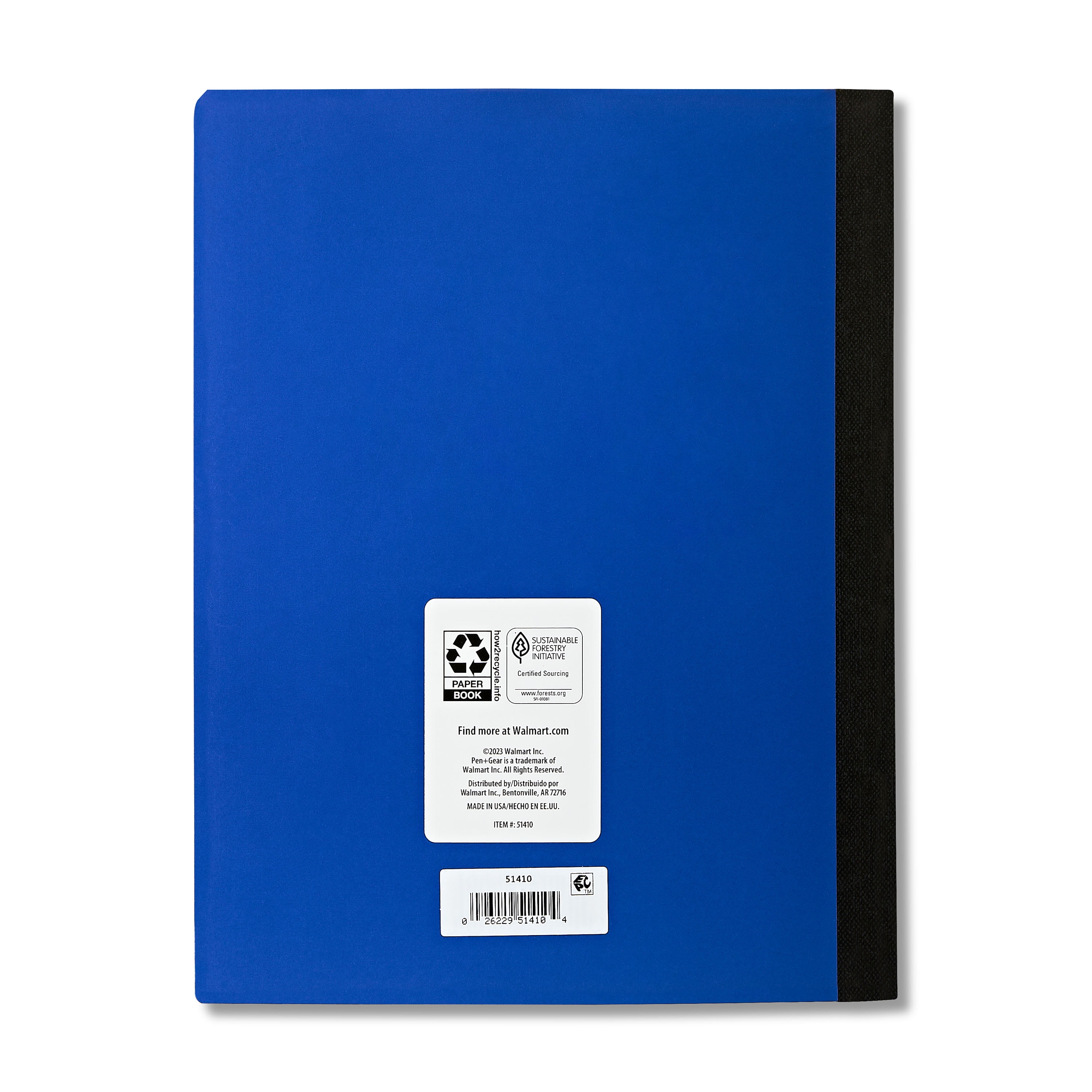 (6 pack) Pen+Gear Wide Rule Composition Book, 7.5" x 9.75", Blue, 80 Sheets, New