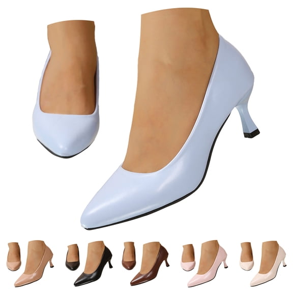 Dakaela High Heels Pumps Womens 2.17 Inch Closed Pointed Toe Stiletto Dress Shoes Wedding Prom Bridal Work Office Bride Kittens Sandals Beige 6