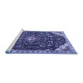 thumbnail image 2 of Ahgly Company Machine Washable Indoor Round Medallion Blue Traditional Area Rugs, 3' Round, 2 of 4