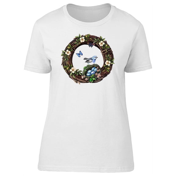 Watercolor Easter Wreath T-Shirt Women -Image by Shutterstock, Female XX-Large