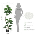 thumbnail image 3 of Huisuilinss Artificial Rubber Tree,Artificial Fiddle Leaf Fig Tree,Potted Faux Ficus Tree,Tropical Large Floor Plant,Indoor Tall Fake Plant For Home Office Store Room Decor, 3 of 6