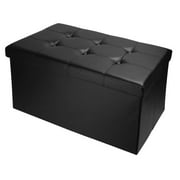 Pouf repose-pieds repose-pieds en simili cuir (noir, 30 "x 15" x 15 ")