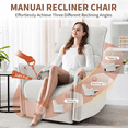 thumbnail image 2 of FFZ 360 Swivel Rocker Recliner Chair Nursery Rocking Pull Ring Glider Modern Home Theater Fabric Gray, 2 of 14