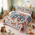 thumbnail image 3 of Erosebridal Fox Quilt King for Girls, Folk Forest King Coverlet Set, 3 Pieces 1 Bedspread and 2 Pillowcases, 3 of 7