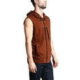 thumbnail image 5 of G-Style USA Men's Lightweight Athletic Casual Sleeveless Eyelet Drawstring Zipper Hoodie SL888 - Mocha- X-Large, 5 of 7