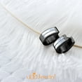 thumbnail image 2 of 555Jewelry Stainless Steel & Shell, Mother of Pearl, Abalone Thick Oval Huggie Earrings for Women, Hoops Earrings for Women, Hypoallergenic Hoop Earrings, Huggie Hoop Earrings, Black, 2 of 5