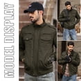 thumbnail image 5 of YUCOLEN Men's Winter Thick Fleece Lined Warm Jacket Casual Trucker Work Coat with Multi Pockets Zip Army Green 2XL, 5 of 6