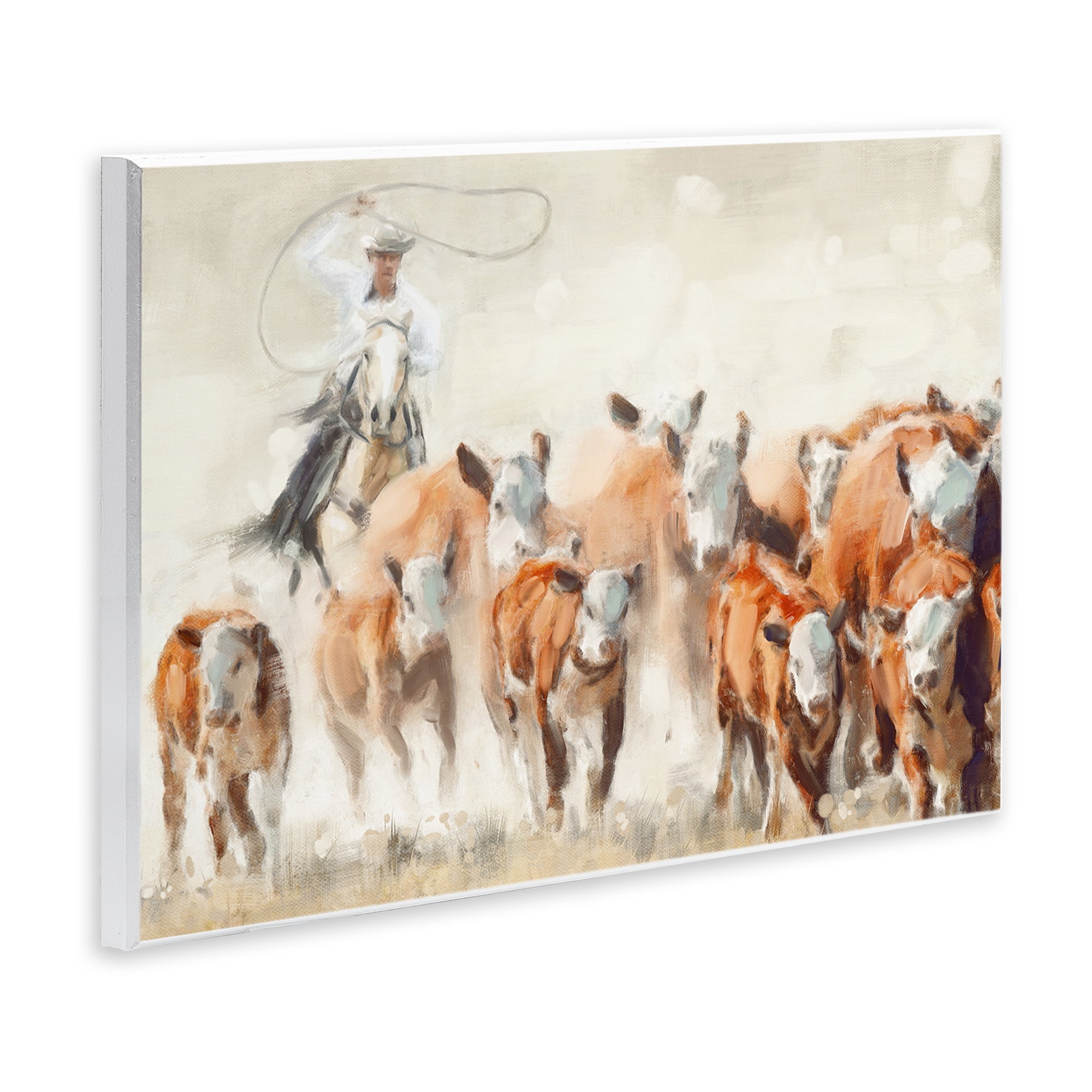 Stupell Industries Equestrian Round Up Animals & Insects Painting Unframed Art Print Wall Art, 19 x 13