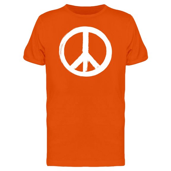 Peace Sign White Brush Stroke Tee Men's -Image by Shutterstock