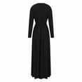 thumbnail image 5 of WRKEKC Womens Dresses Casual Solid Color Long Sleeve V-Neck Maxi Dress for Fall Winter Loose Fit Modest Style with Side Slits and Back Keyhole, 5 of 6