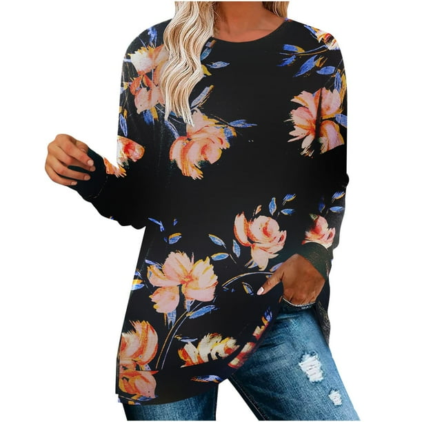 ICHUANYI Liquidación Blusa casual de manga larga con estampado de costuras para mujer ICHUANYI WER202308244434