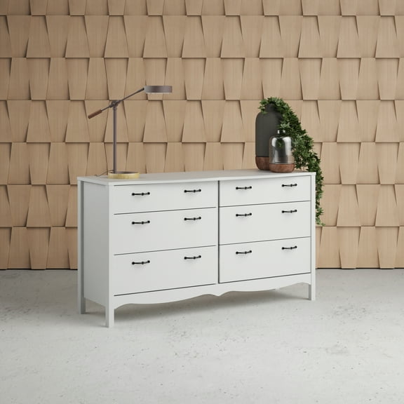 Tvilum Biscayne 6 Drawer Double Dresser, White