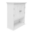 thumbnail image 2 of Flash Furniture Farmhouse Wall Mounted Bathroom Medicine Cabinet Storage Organizer with 2 Magnetic Closure Doors, Adjustable Shelf, and Lower Open Shelf in White, 2 of 11