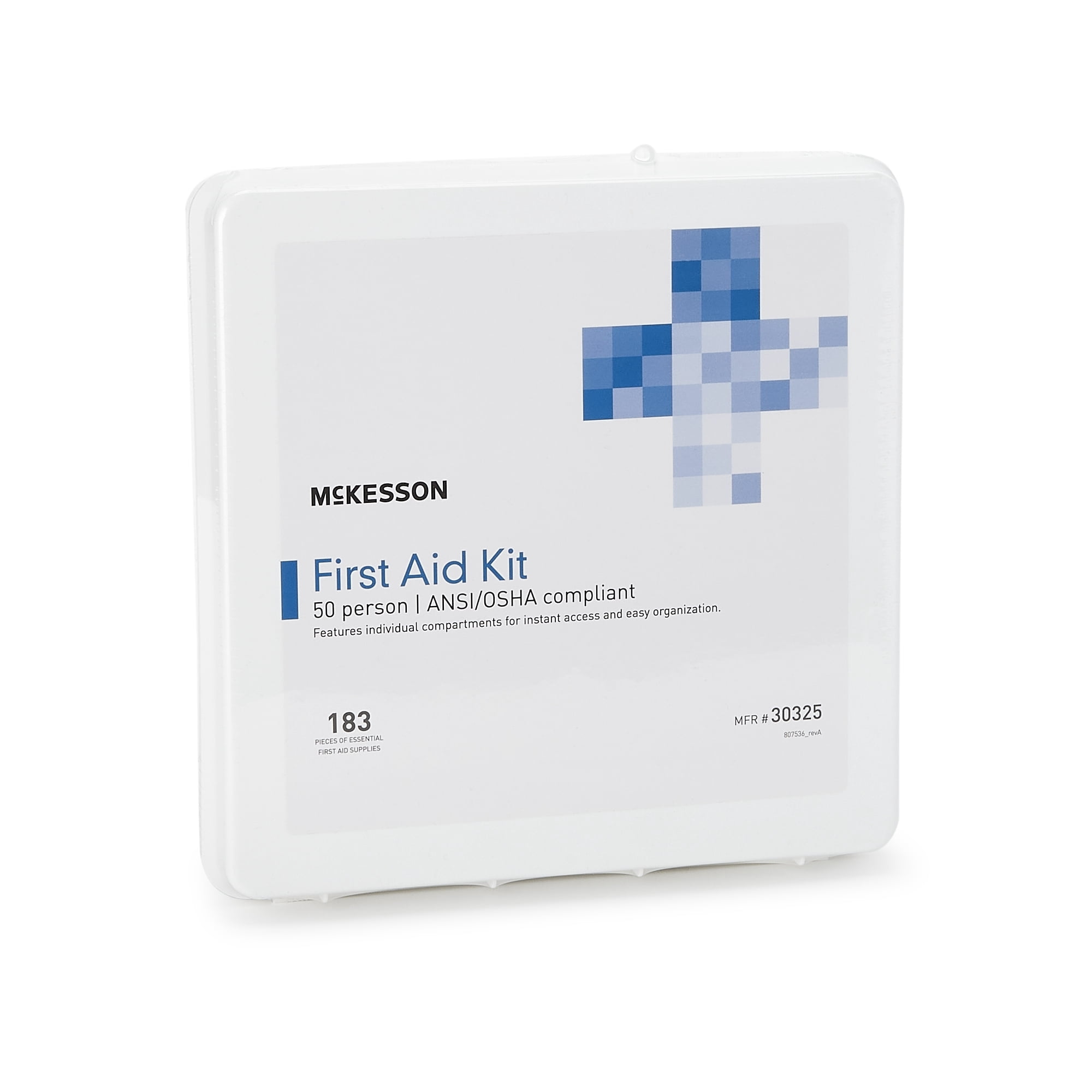 McKesson First Aid Kit for 50 People, Wall Mount, Plastic Case, 9.8 x 10 in, 1 count