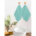 thumbnail image 2 of Turquoise Burlap Texture Kitchen Dish Towels for Drying Dishes Set of 2, Farmhouse Vintage Aqua Waffle Weave Microfiber Hand Tea Bathroom Towels Quick Dry & Absorbent Towel 12x12, 2 of 7